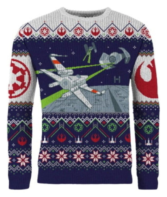 Star Wars Christmas Pullover X-Wing v TIE Fighter Größe L Image 2