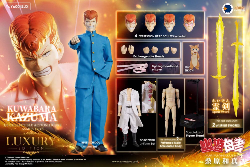 Yu Yu Hakusho Actionfigur 1/6 Kazuma Kuwabara (Luxury Version) 30 cm Image 27