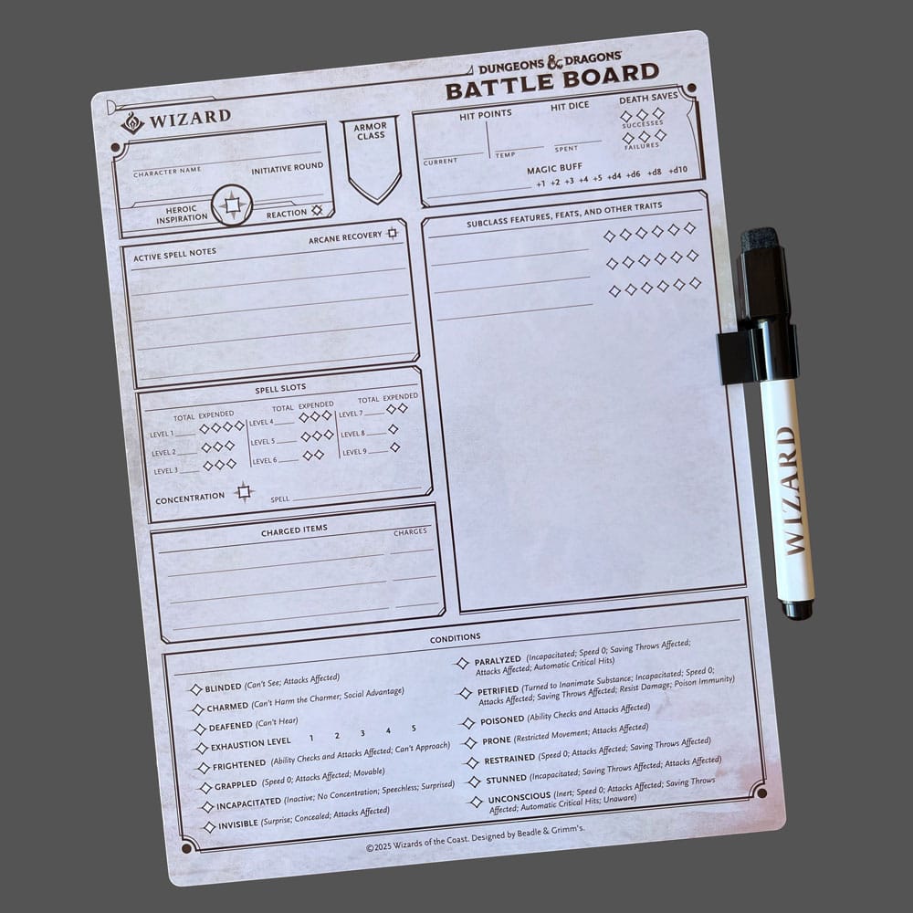 Dungeons & Dragons Battle Board Kampfbretttafel Zauberer (Wizard) Image 2