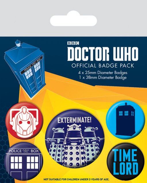 Doctor Who Ansteck-Buttons 5er-Pack Exterminate Image