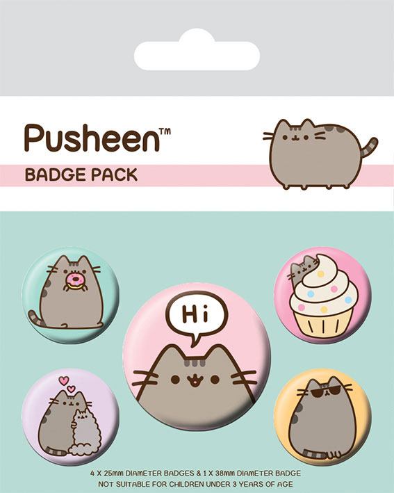 Pusheen Ansteck-Buttons 5er-Pack Pusheen Says Hi Image