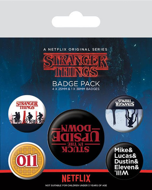 Stranger Things Ansteck-Buttons 5er-Pack Upside Down Image