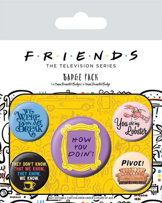 Friends Ansteck-Buttons 5er-Pack Quotes Image