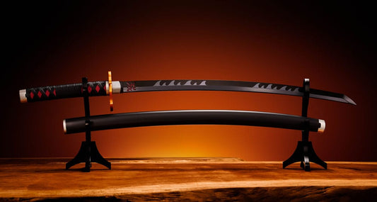 Demon Slayer: Kimetsu no Yaiba Proplica Replik 1/1 Nichirin Schwert (Tanjiro Kamado) Kyojuro Rengoku´s Sword Gueard Ver. 88 cm Image 2