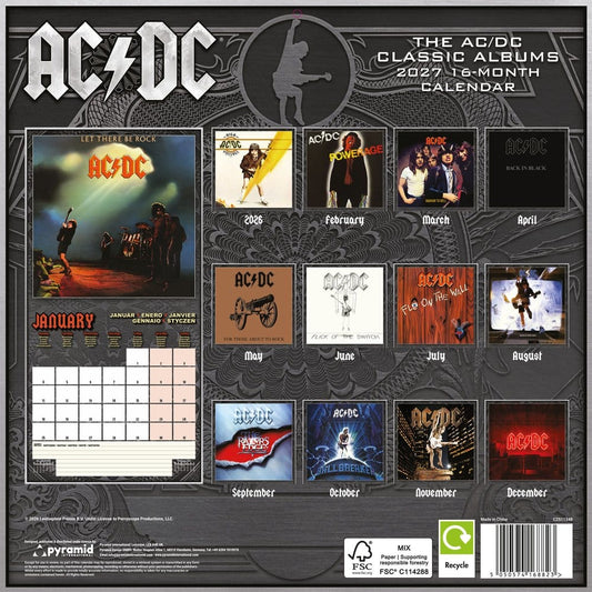 AC/DC Kalender Albums 2027 30 x 30 cm Image 2