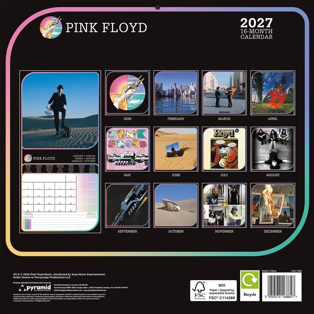 Pink Floyd Kalender 2027 30 x 30 cm Image 2