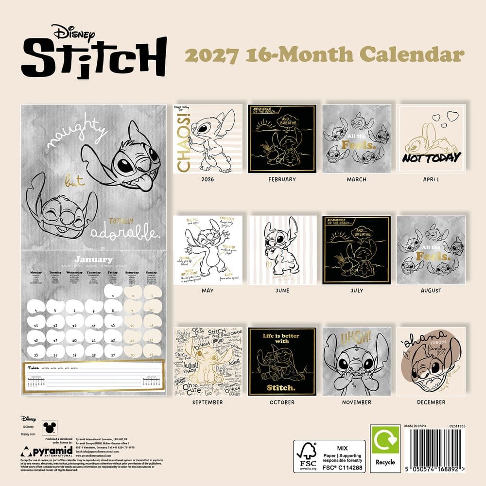 Stitch Kalender Life is Better with Stitch 2027 30 x 30 cm Image 2