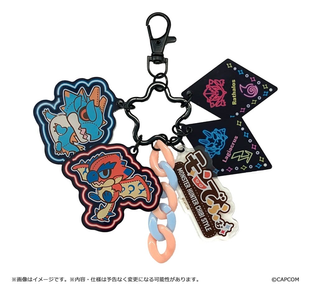 Monster Hunter Chibi Style Acryl-Schlüsselanhänger Multi Charm: Rathalos & Lagiacrus Image