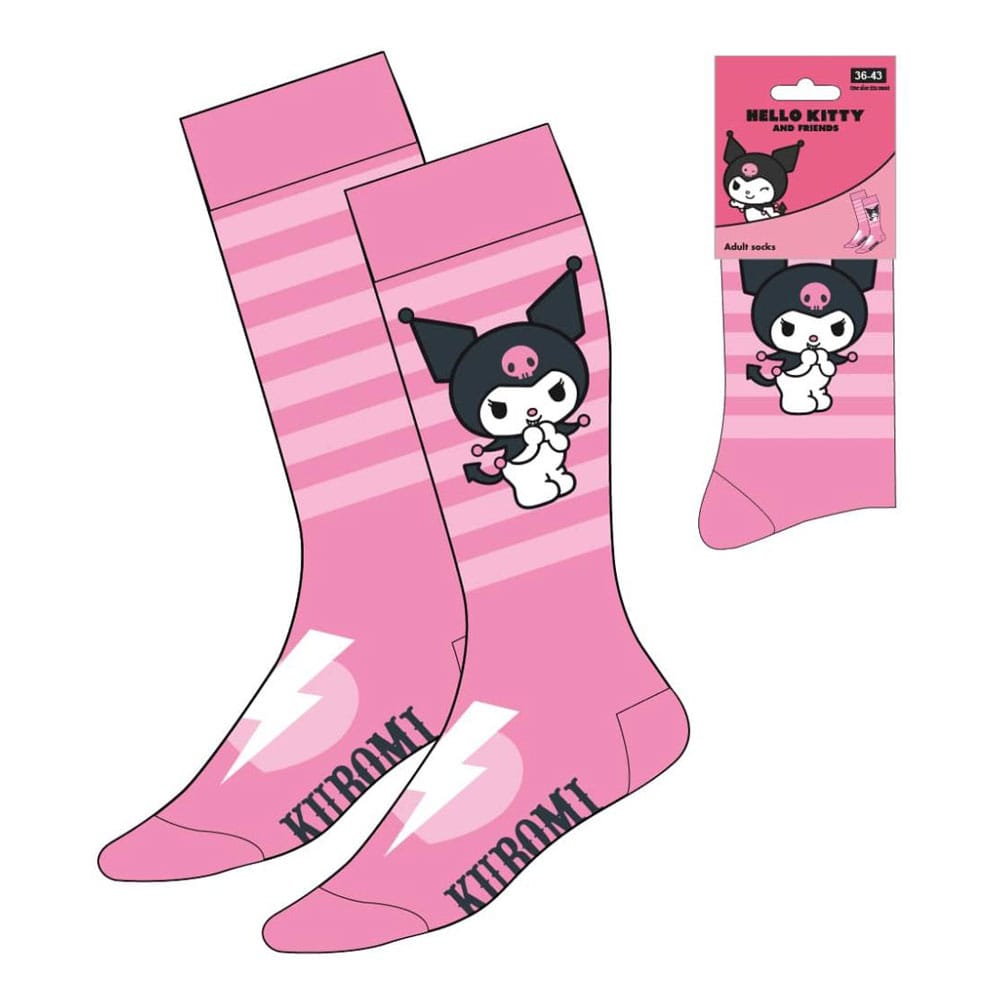 Sanrio Socken Kuromi Pink Stripes 36-43 Image