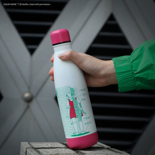 Squid Game Thermosflasche Young-hee Blue & White Print Image 2