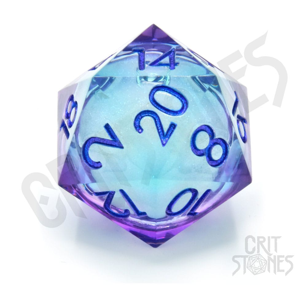 CritStones Liquid Core Würfel D20 Moonlight Mystery 3 cm Image