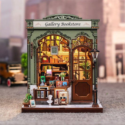 Miniature House Model Kit Gallery Bookstore 20 x 16 cm Image 2