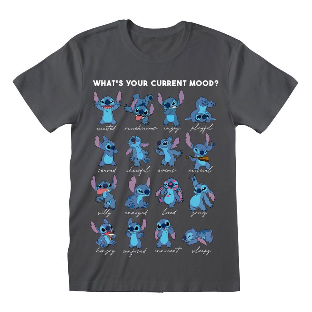 Lilo & Stitch T-Shirt Stitch Emotions Charcoal Größe M Image