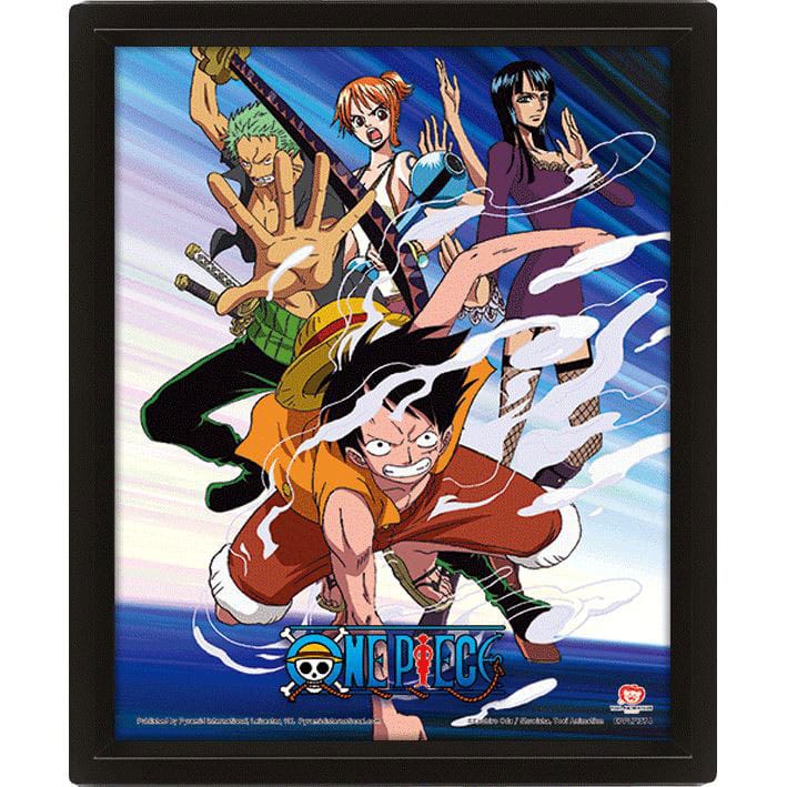One Piece 3D-Effekt Poster Straw Hat Pirates Assault 26 x 20 cm Image