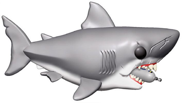 Der weiße Hai Oversized POP! Movies Vinyl Figur Jaws with Diving Tank 15 cm Image