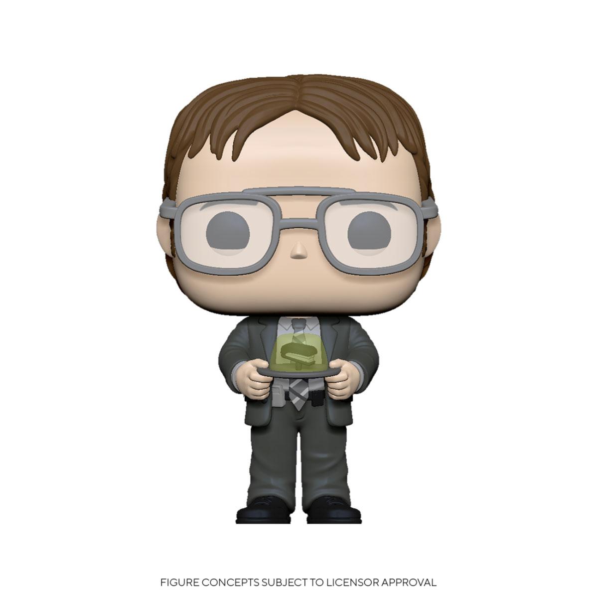 The Office US POP! TV Vinyl Figur Dwight w/Jello Stapler 9 cm Image