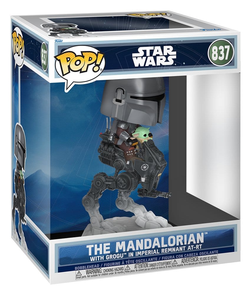 Star Wars: The Mandalorian and Grogu POP! Rides Deluxe Vinyl Wackelkopf-Figur The Mandalorian with Grogu in Imperial Remnant AT-RT 9 cm Image 2