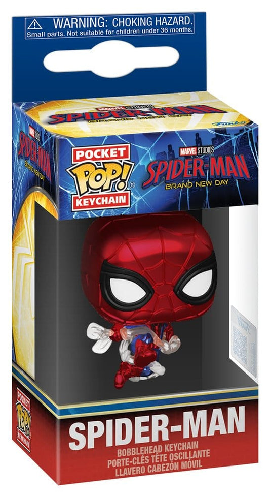 Spider-Man: Brand New Day Pocket POP! Vinyl Schlüsselanhänger 4 cm Spider-Man (Metallic) Display (12) Image 2