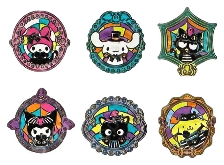 Sanrio by Loungefly Ansteck-Pins Blind Box Hello Kitty and Friends Halloween Stained Glass Display (12) Image