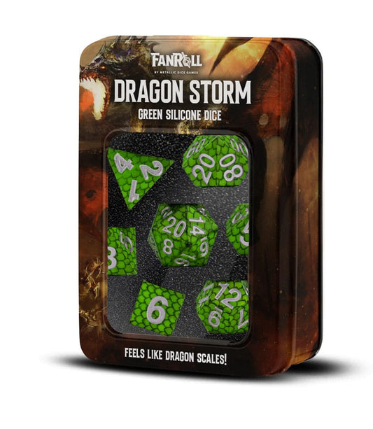 Dragon Storm Sharp Edge Silicone Würfel Set Green Dragon Scales (7) Image 2