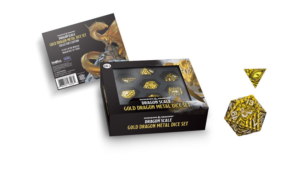 Dungeons & Dragons Premium Metall Würfel Set Dragon Scale Gold (7) Image
