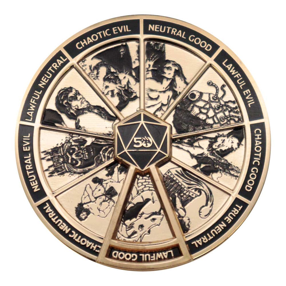 Dungeons & Dragons Ansteck-Pin Alignment Spinner Gold Coloured Limited Edition Image 1