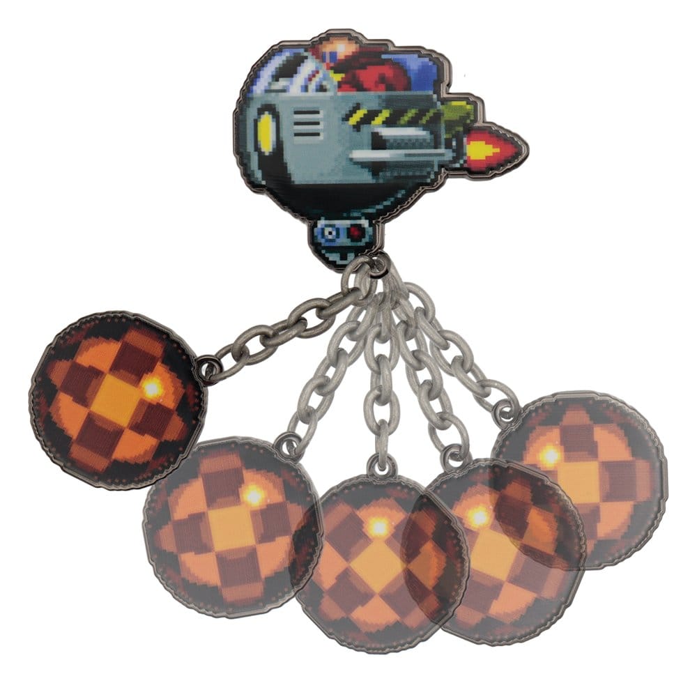 Sonic - The Hedgehog Ansteck-Pin Dr. Eggman Egg Mobile Chained Image 4