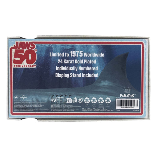 Jaws Replik 1/1 50th Anniversary Regatta Ticket 24k Gold Plated Image 2