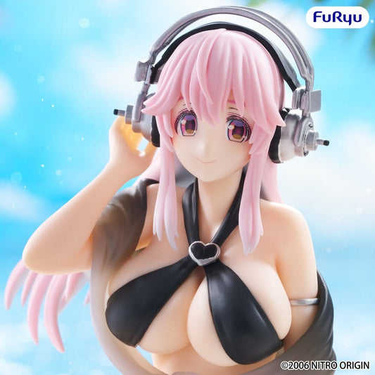 Super Sonico Noodle Stopper PVC Statue Super Sonico Swimsuit Black Color Ver. 10 cm Image 2