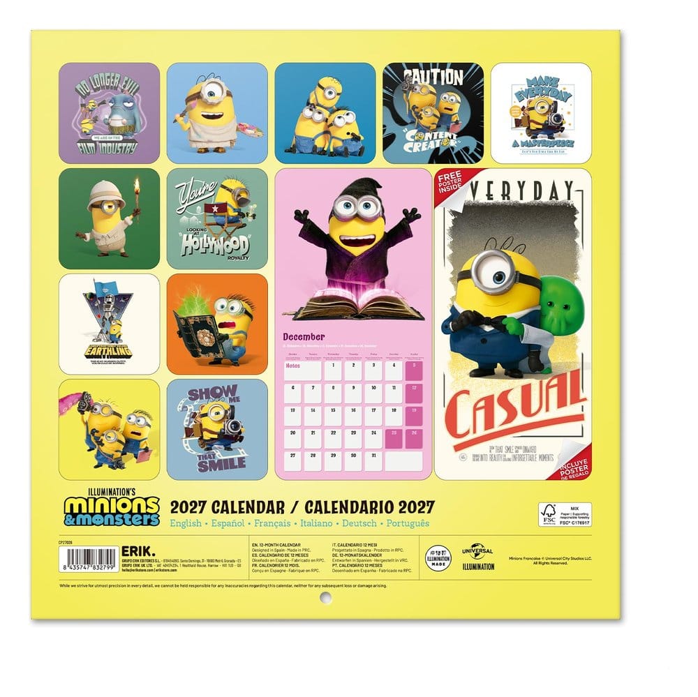 Minions Wandkalender 2027 30 x 30 cm Image 2