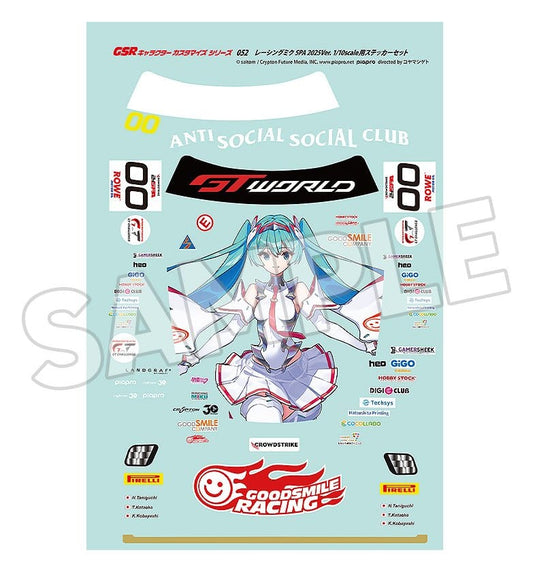 Hatsune Miku GSR Character Customization Series 052 Sticker Set for GSR Cars 1/10 Racing Miku SPA 2025 Ver. Image 2