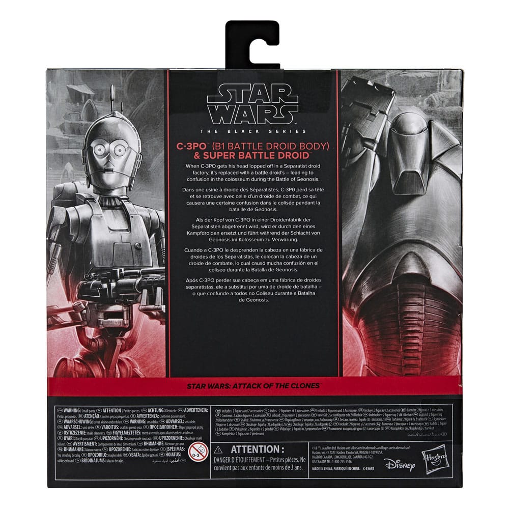 Star Wars Episode II Black Series Actionfiguren 2er-Pack C-3PO (B1 Battle Droid Body) & Super Battle Droid 15 cm Image 10