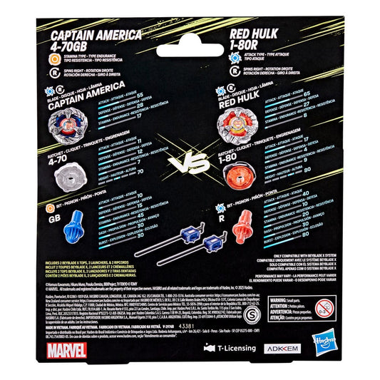Beyblade X und Marvel Collab, Captain America 4-70GB vs. Red Hulk 1-80R Image 2