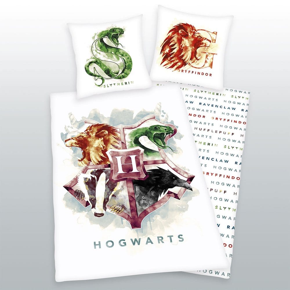 Harry Potter Bettwäsche Hogwarts Gryffindor & Slytherin 135 x 200 cm Image