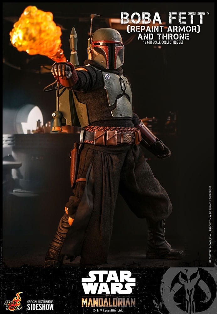 Star Wars: The Mandalorian Actionfigur 1/6 Boba Fett Repaint Armor and Throne Special Edition 30 cm Image 17