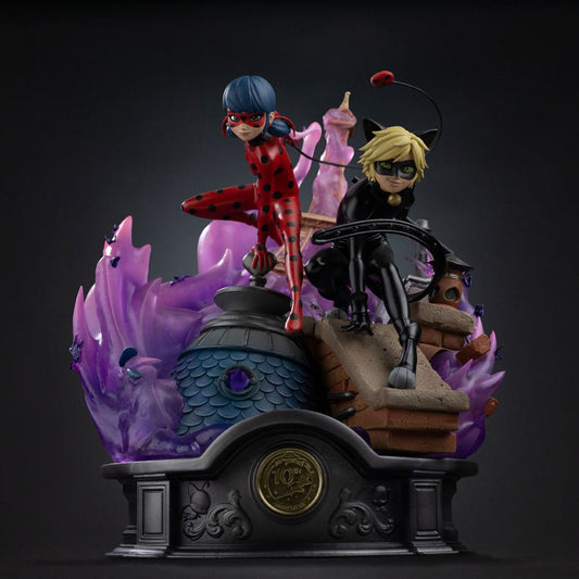 Miraculous Deluxe Art Scale Statue 1/10 Lady Bug and Cat Noir Signed Edition 23 cm Image 2