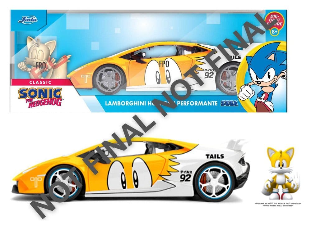 Sonic Diecast Modell 1:24 Tails Lamborghini Huracan 19 cm Image