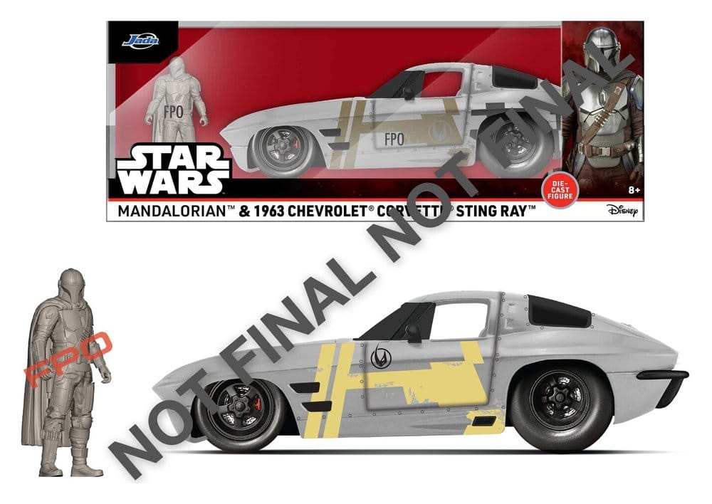 Star Wars Diecast Modell 1:24 Mandalorian Chevrolet Corvette Sting Ray 1963 Image