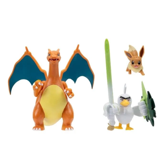 Pokémon Figuren 3er-Pack Evoli, Lauchzelot & Glurak Image