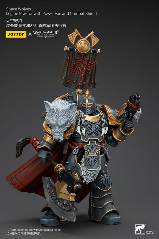 Warhammer The Horus Heresy Actionfigur 1/18 Space Wolves Legion Praetor with Power Axe and Combat Shield 12 cm Image 2