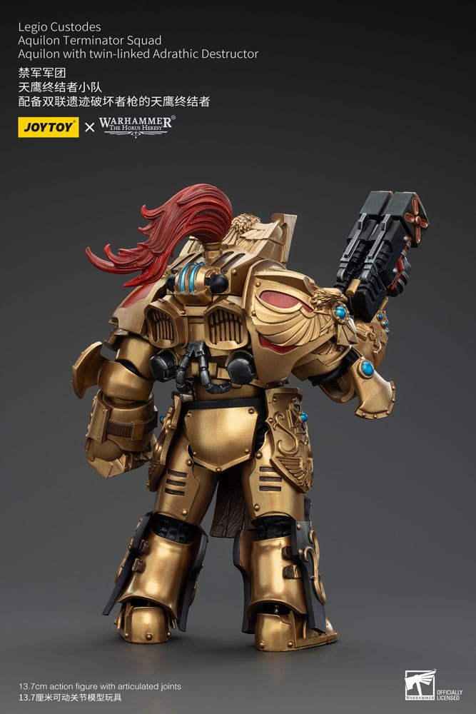 Warhammer The Horus Heresy Actionfigur 1/18 Legio Custodes Aquilon Terminator Squad Aquilon with twin-linked Adrathic Destructor 14 cm Image 2