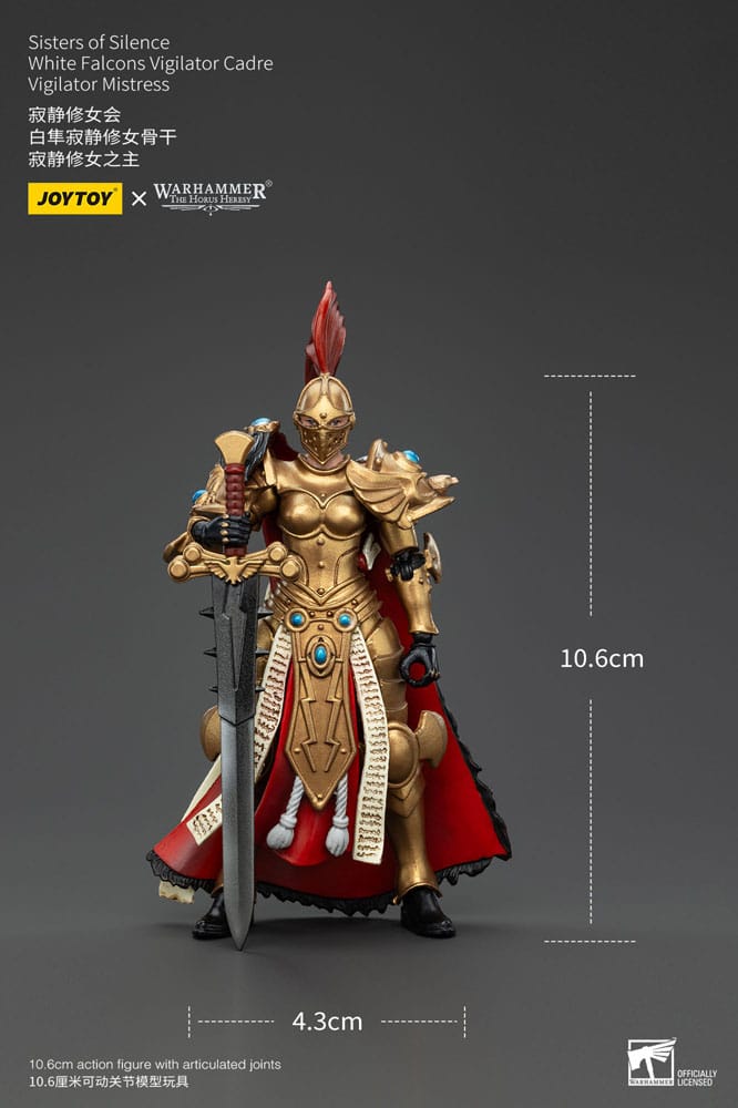 Warhammer The Horus Heresy Actionfigur Sisters of Silence White Falcons Vigilator Cadre Vigilator Mistress 19 cm Image 9
