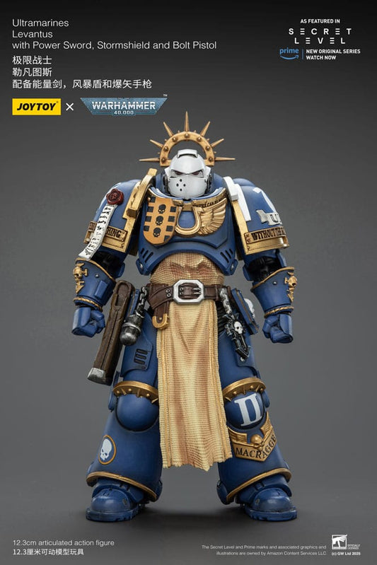 Warhammer 40,000 Actionfigur Ultramarines Levantus with Power Sword, Stormshield and Bolt Pistol 13 cm Image 2