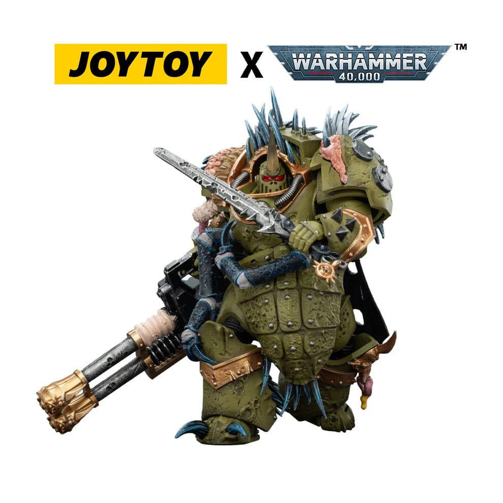 Warhammer 40,000 Actionfigur Death Guard Blightlord Terminator 1 with Reaper Autocannon and Bubotic Blades 14 cm Image 6