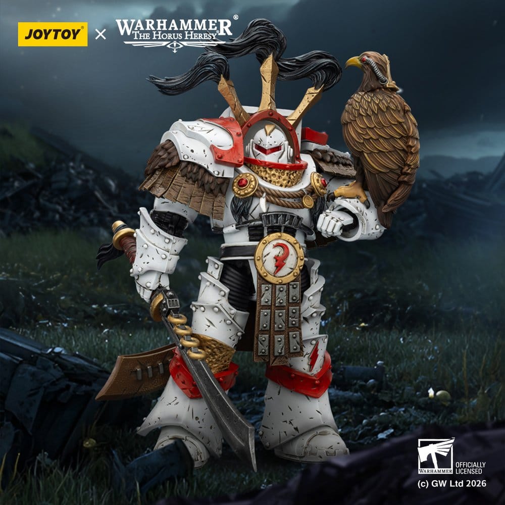 Warhammer 40,000 Actionfigur White Scars Legion Praetor in Cataphractii Terminator Armour with Cyber Hawk Chogorian sword and combi-melta 14 cm Image 11
