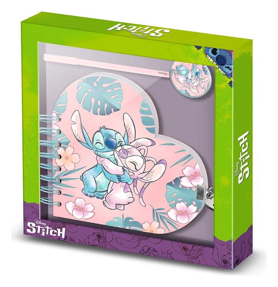 Lilo & Stitch Heart Diary & Pen Geschenk-Set Hug Pink Image