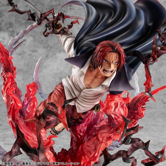 One Piece P.O.P SA-MAXIMUM PVC Statue Leader of Red Hair Pirates Red-Haired Shanks Kamusari 25 cm Image 2