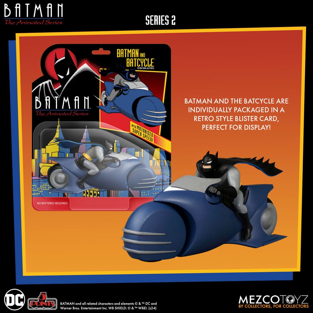 Batman the Animated Series 2 5 Points Actionfigur Batman & Batcycle 10 cm Image 1