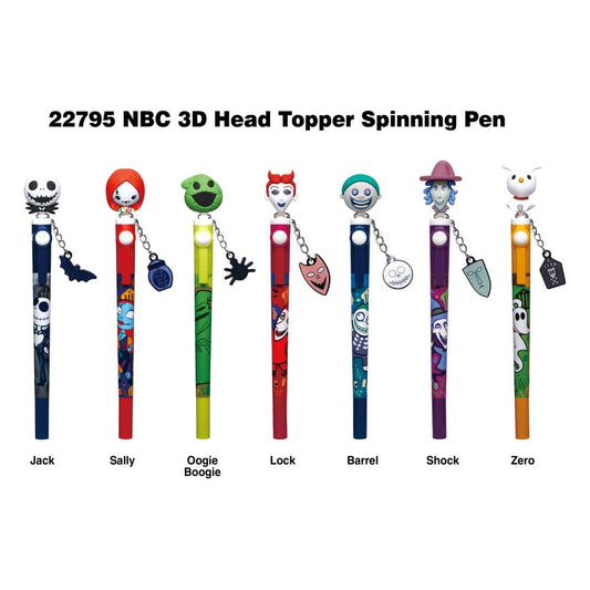 Nightmare before Christmas Stifte 3D Head Topper Spinning Pen Blind Box Display (16) Image 2