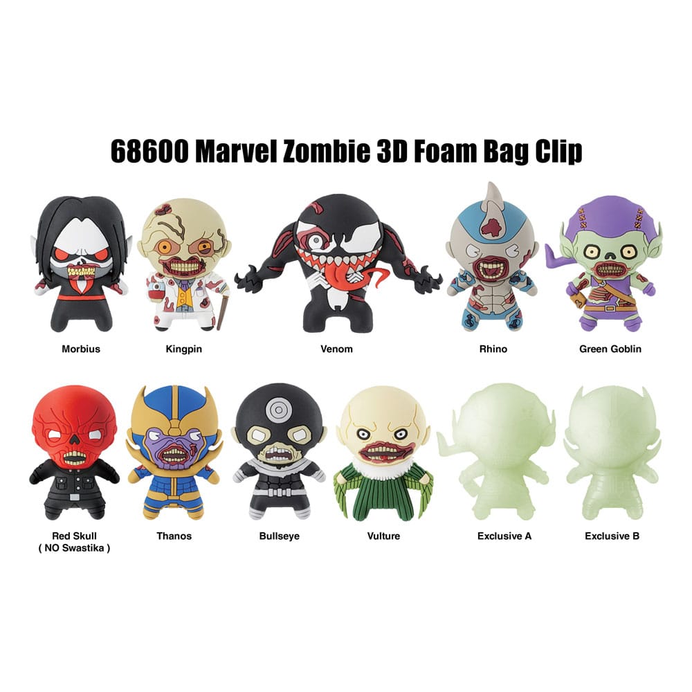Marvel 3D PVC-Taschenanhänger Series 1 Zombies Display (24) Image 1